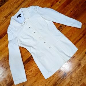 Elie Tahari White hip length jacket